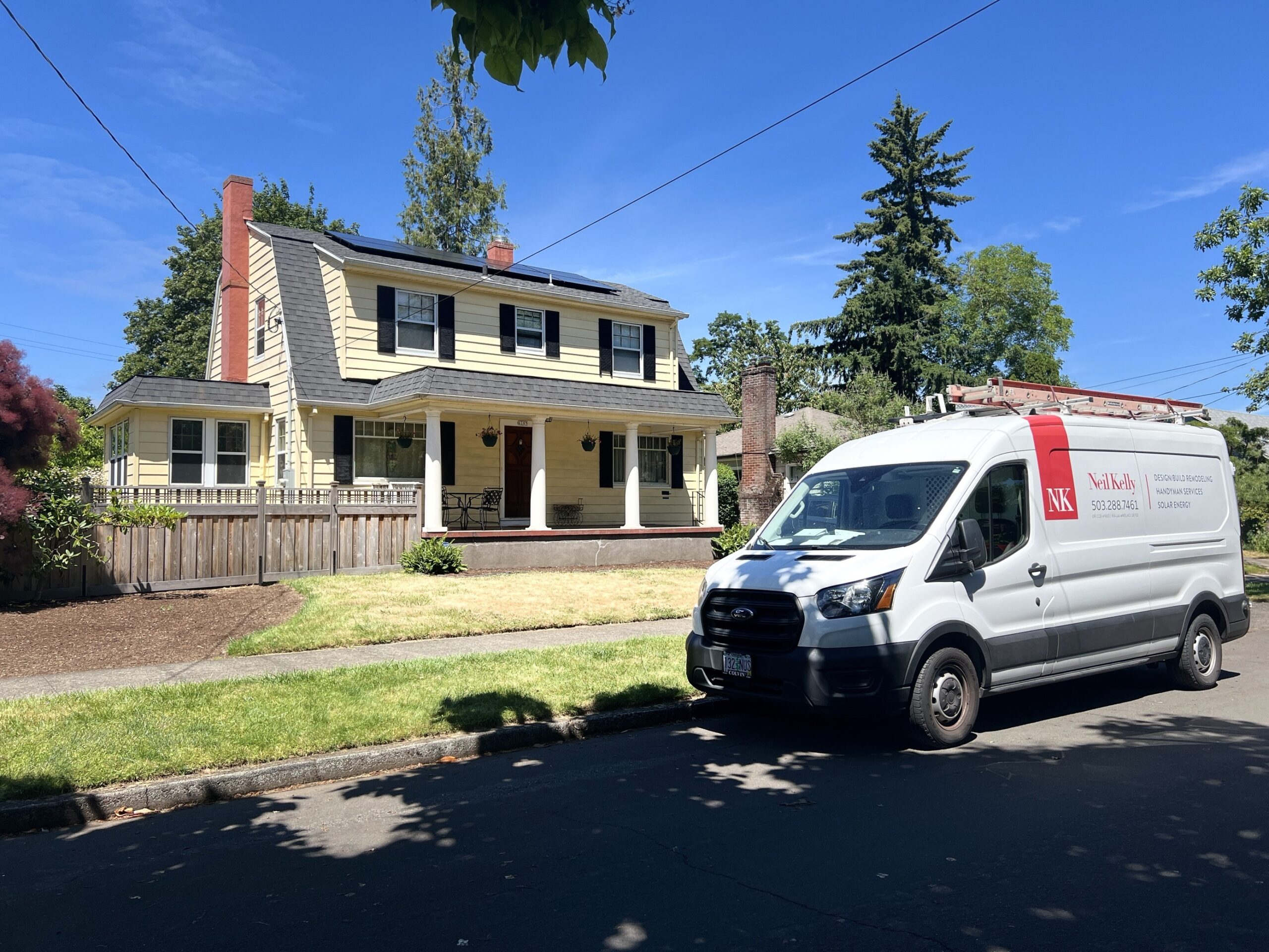 Neil Kelly Solar Truck on Job site